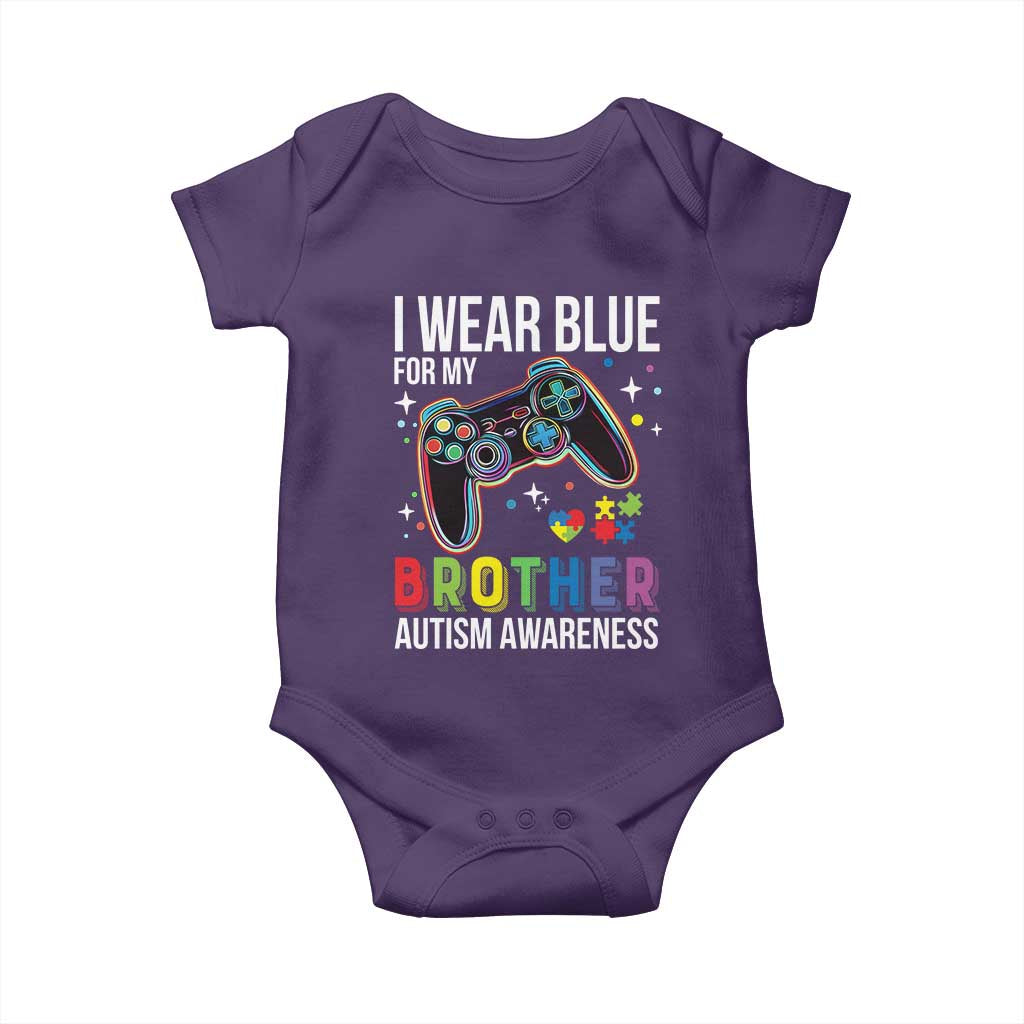 Autism Awareness Gamer Baby Onesie I Wear Blue for My Brother Video Game Family Support