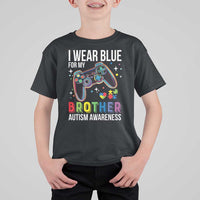 Autism Awareness Gamer T Shirt For Kid I Wear Blue for My Brother Video Game Family Support
