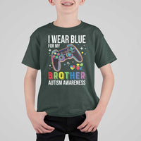 Autism Awareness Gamer T Shirt For Kid I Wear Blue for My Brother Video Game Family Support