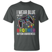 Autism Awareness Gamer T Shirt I Wear Blue for My Brother Video Game Family Support