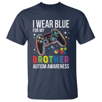 Autism Awareness Gamer T Shirt I Wear Blue for My Brother Video Game Family Support