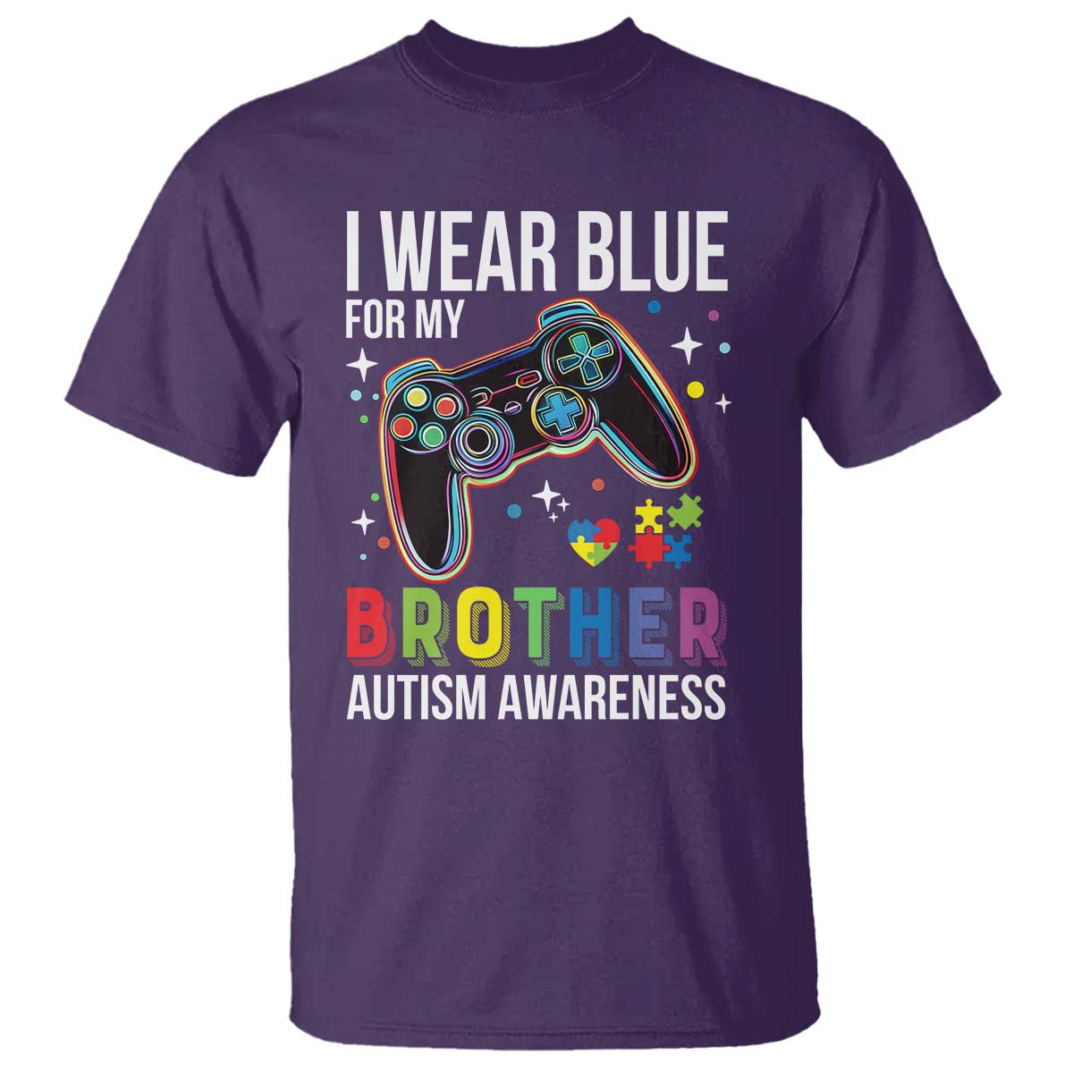 Autism Awareness Gamer T Shirt I Wear Blue for My Brother Video Game Family Support