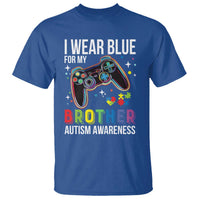 Autism Awareness Gamer T Shirt I Wear Blue for My Brother Video Game Family Support