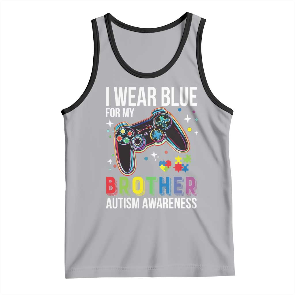 Autism Awareness Gamer Tank Top I Wear Blue for My Brother Video Game Family Support