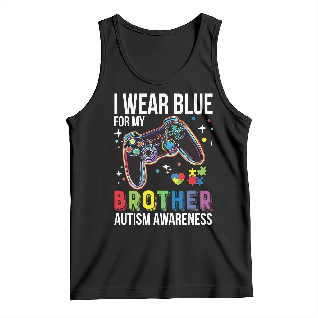 Autism Awareness Gamer Tank Top I Wear Blue for My Brother Video Game Family Support