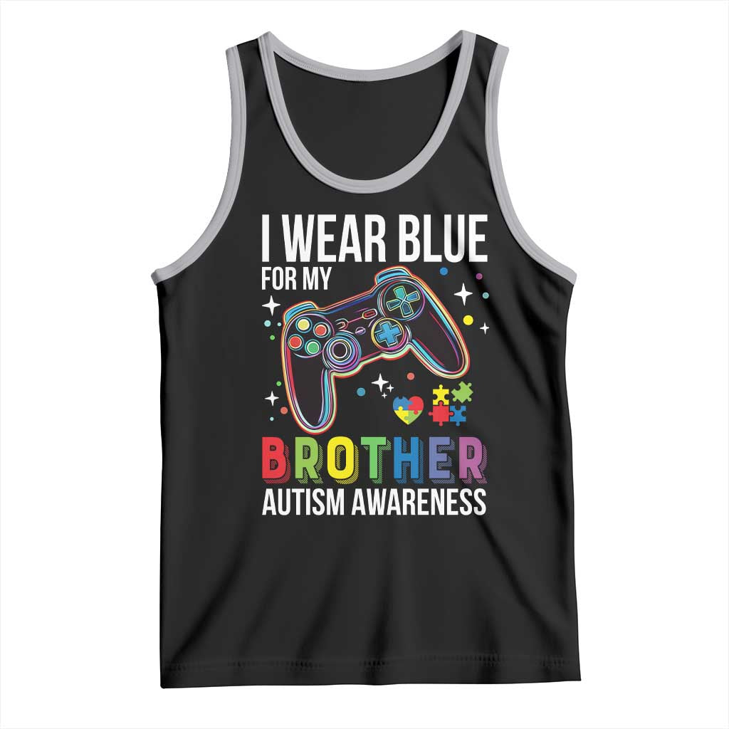 Autism Awareness Gamer Tank Top I Wear Blue for My Brother Video Game Family Support