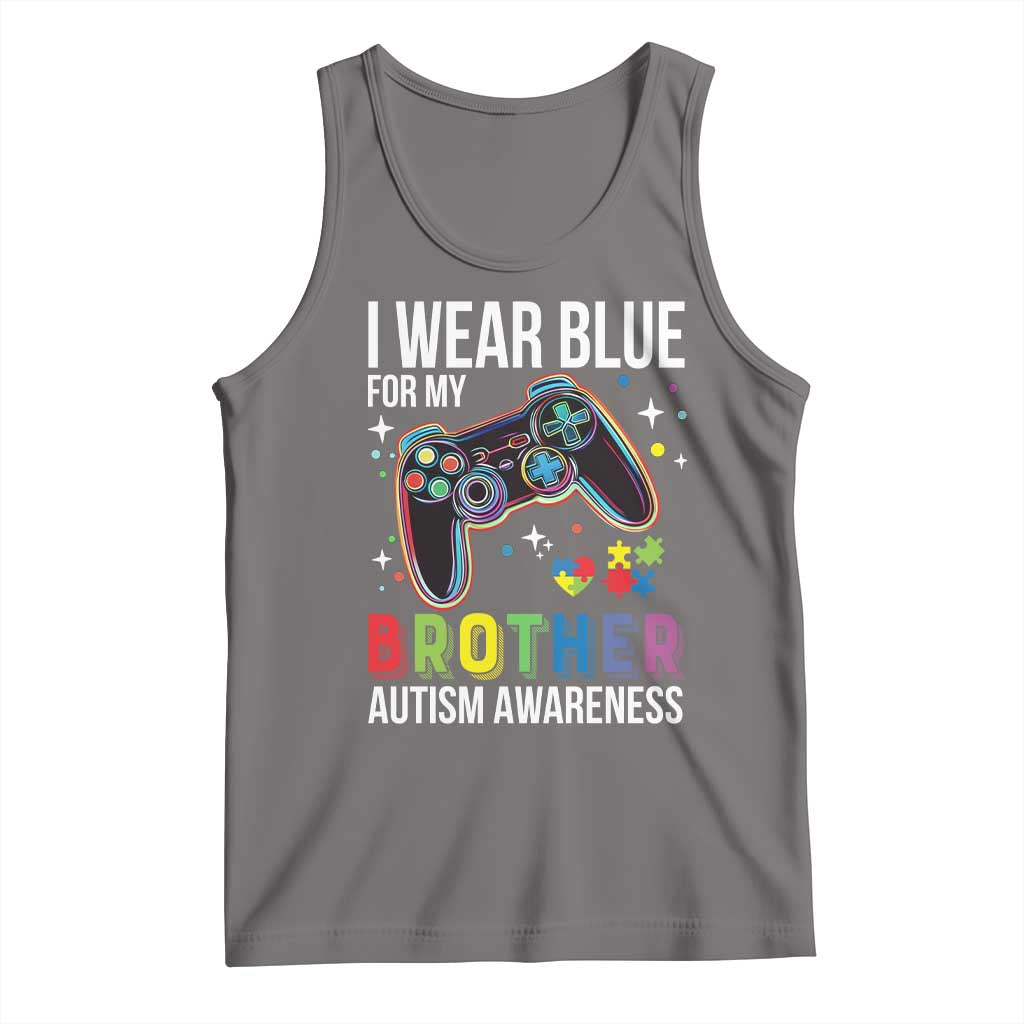 Autism Awareness Gamer Tank Top I Wear Blue for My Brother Video Game Family Support