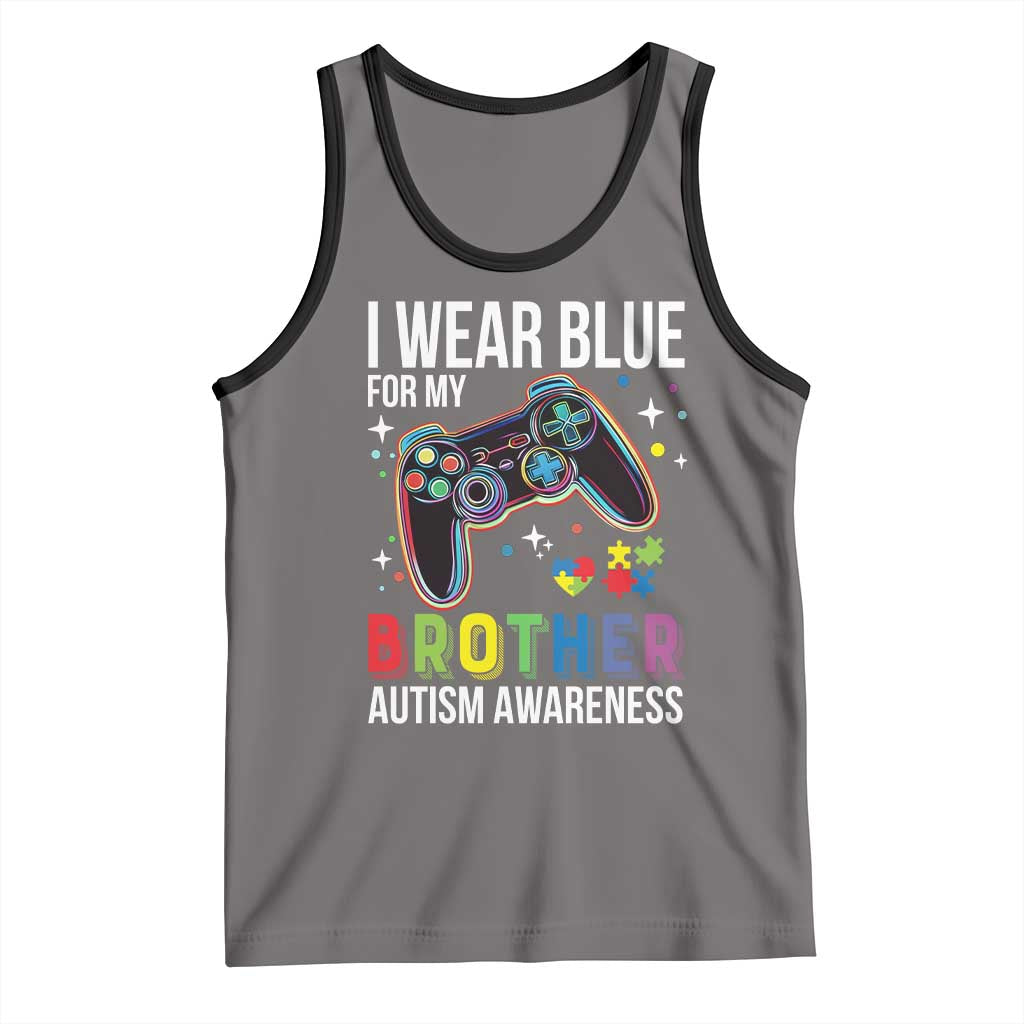 Autism Awareness Gamer Tank Top I Wear Blue for My Brother Video Game Family Support