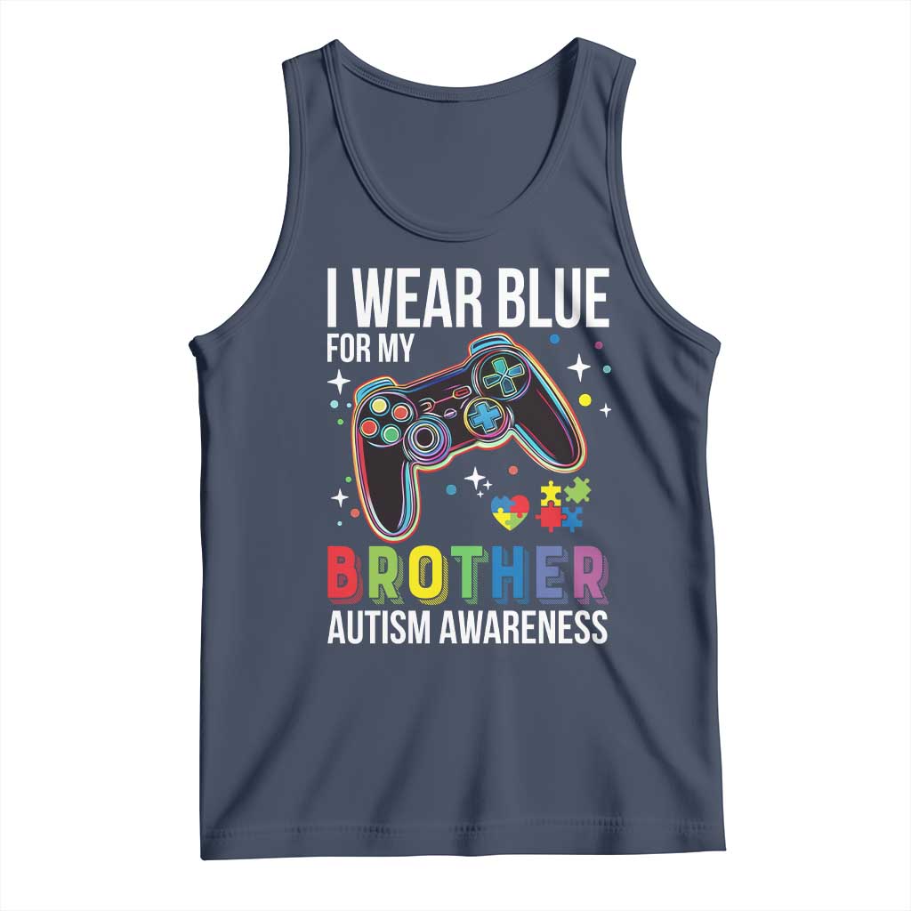 Autism Awareness Gamer Tank Top I Wear Blue for My Brother Video Game Family Support