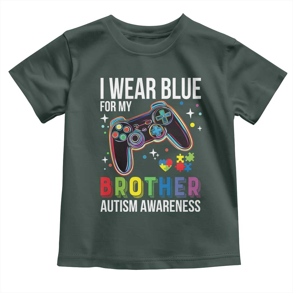 Autism Awareness Gamer Toddler T Shirt I Wear Blue for My Brother Video Game Family Support