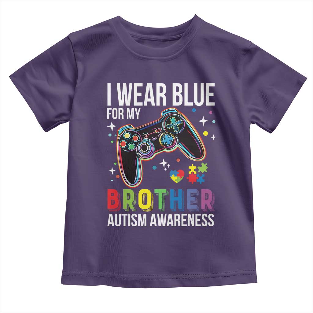 Autism Awareness Gamer Toddler T Shirt I Wear Blue for My Brother Video Game Family Support
