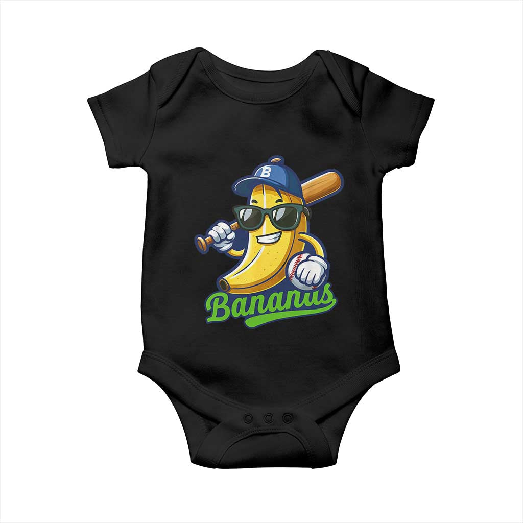 Cute Banana Graphics Baby Onesie Funny Sports Baseball Lover