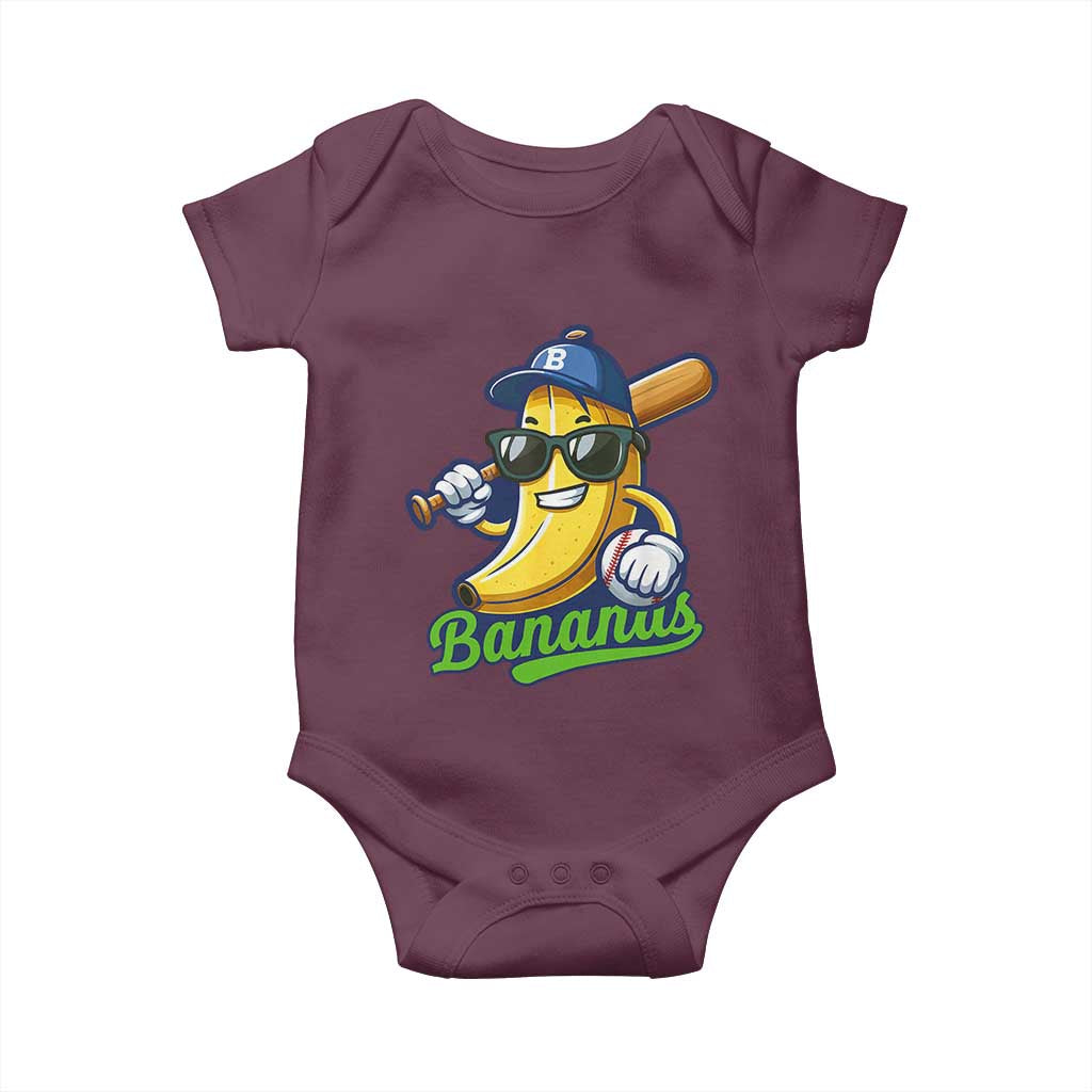 Cute Banana Graphics Baby Onesie Funny Sports Baseball Lover