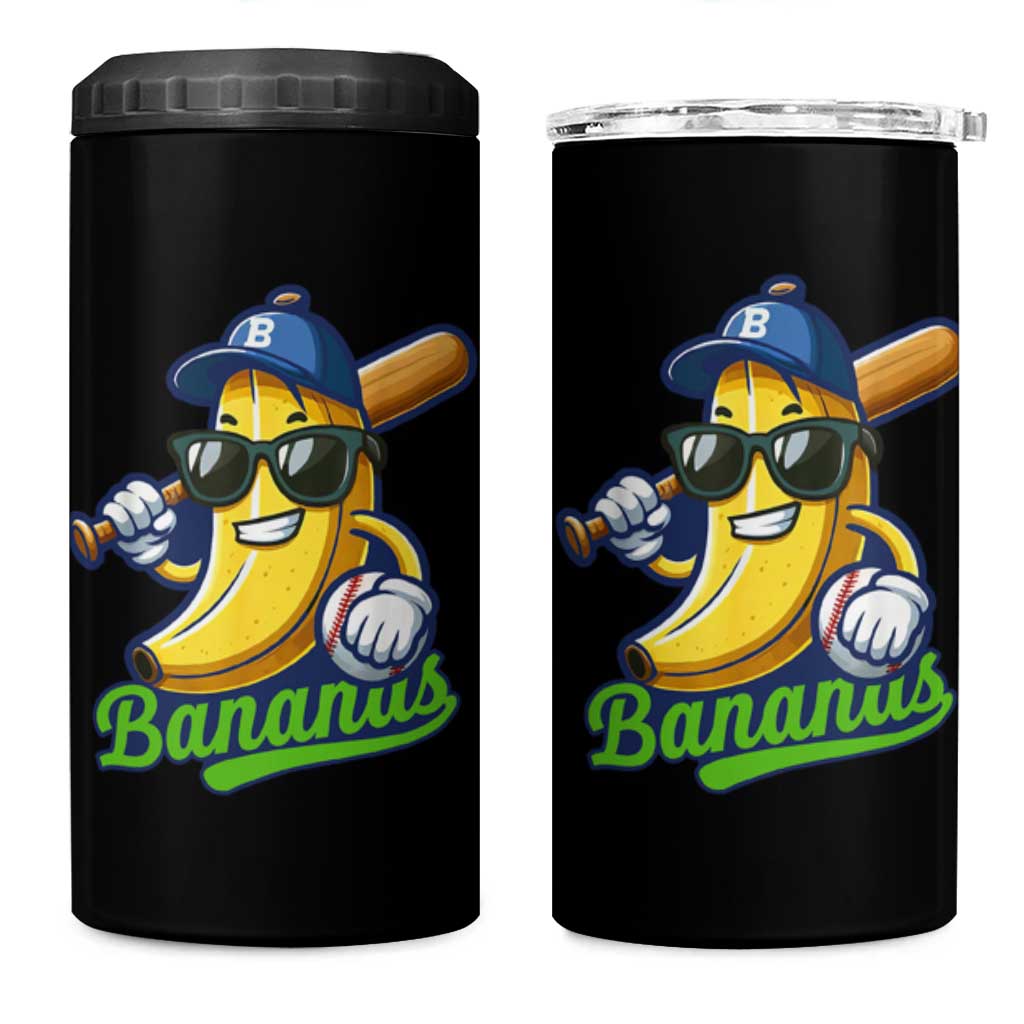 Cute Banana Graphics 4 in 1 Can Cooler Tumbler Funny Sports Baseball Lover