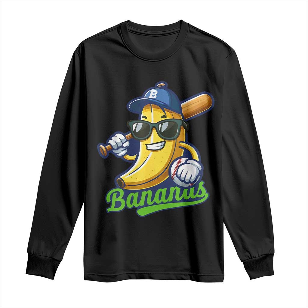 Cute Banana Graphics Long Sleeve Shirt Funny Sports Baseball Lover