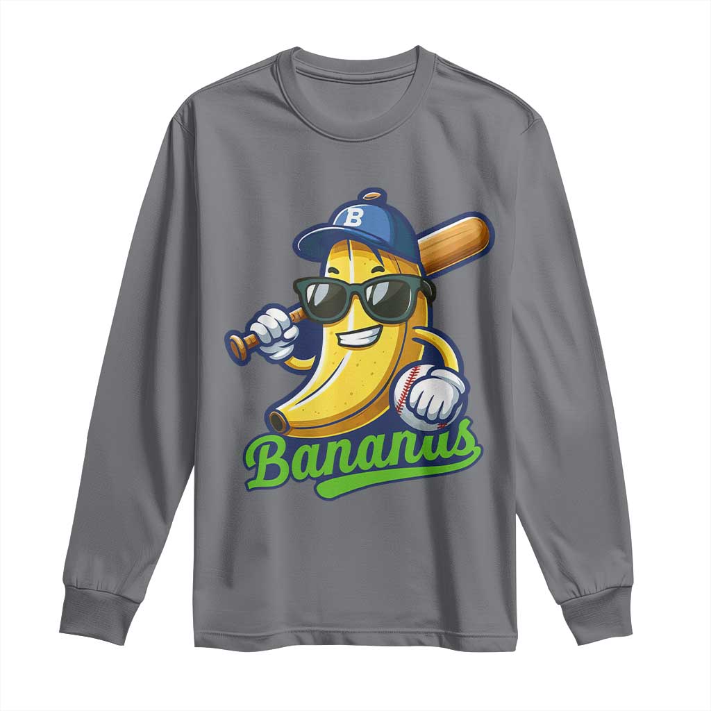 Cute Banana Graphics Long Sleeve Shirt Funny Sports Baseball Lover