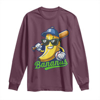 Cute Banana Graphics Long Sleeve Shirt Funny Sports Baseball Lover