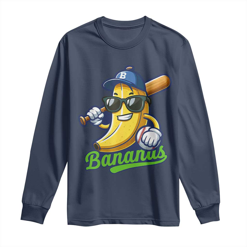 Cute Banana Graphics Long Sleeve Shirt Funny Sports Baseball Lover