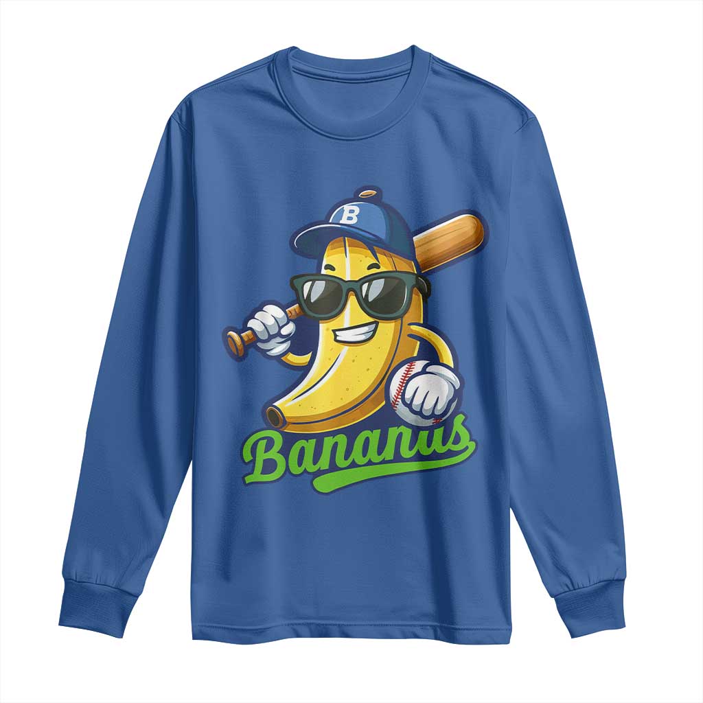 Cute Banana Graphics Long Sleeve Shirt Funny Sports Baseball Lover