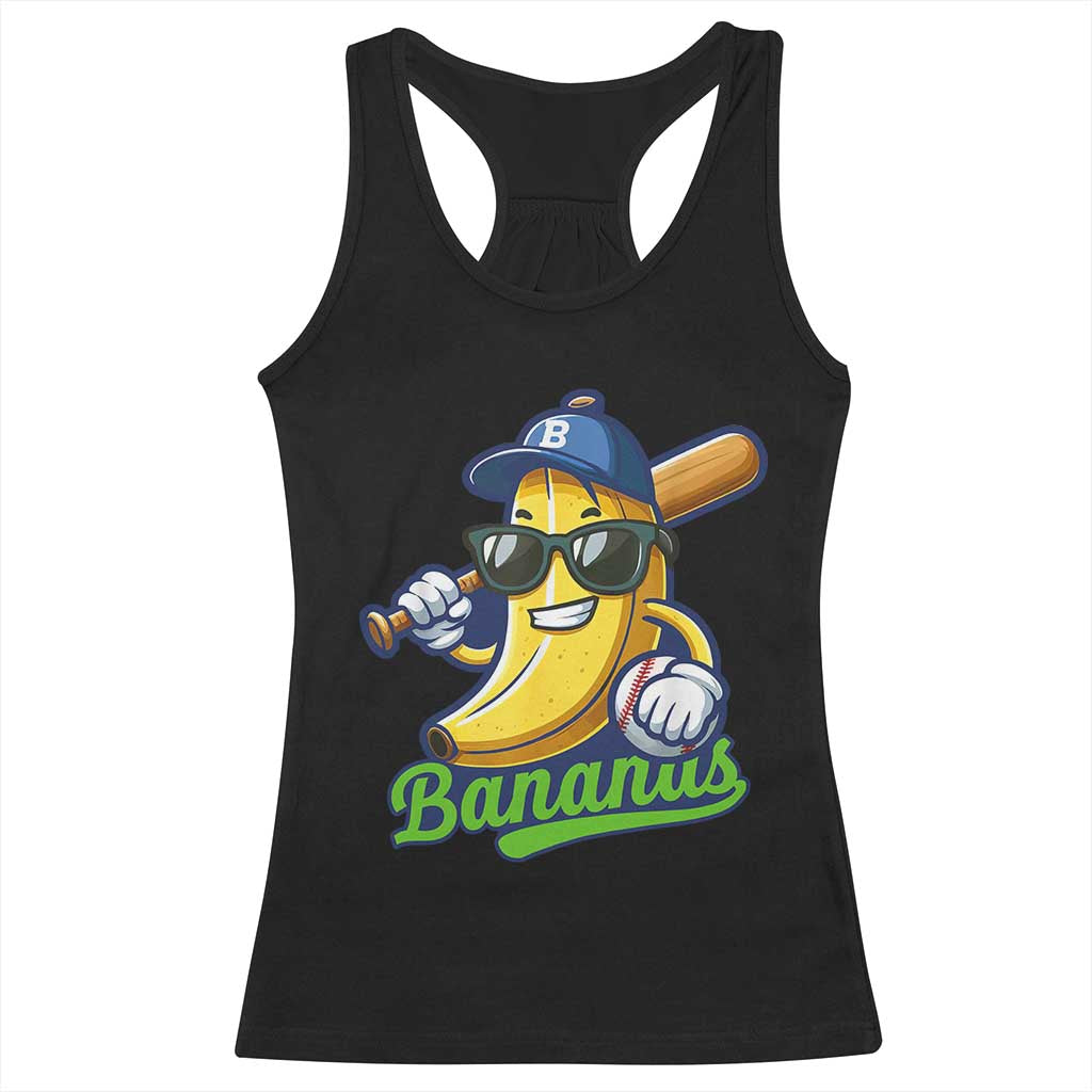 Cute Banana Graphics Racerback Tank Top Funny Sports Baseball Lover