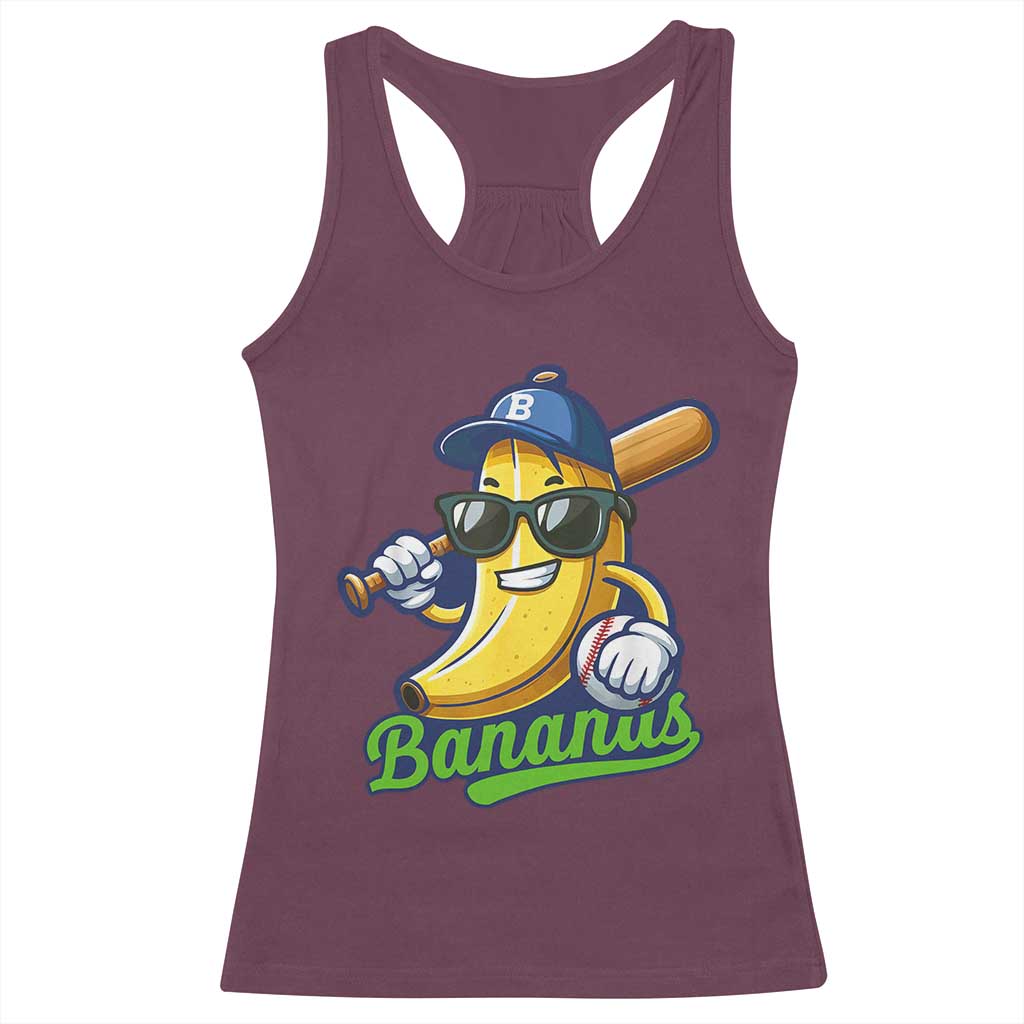Cute Banana Graphics Racerback Tank Top Funny Sports Baseball Lover