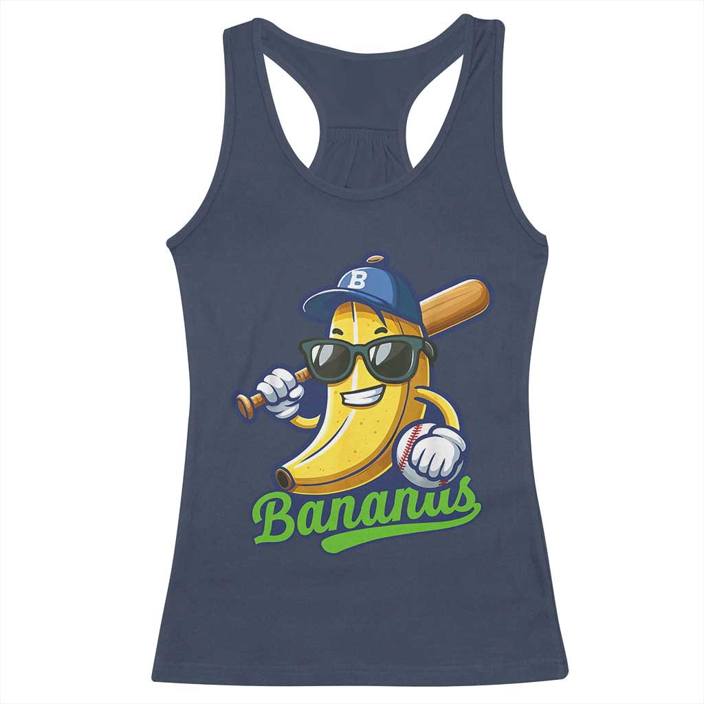 Cute Banana Graphics Racerback Tank Top Funny Sports Baseball Lover