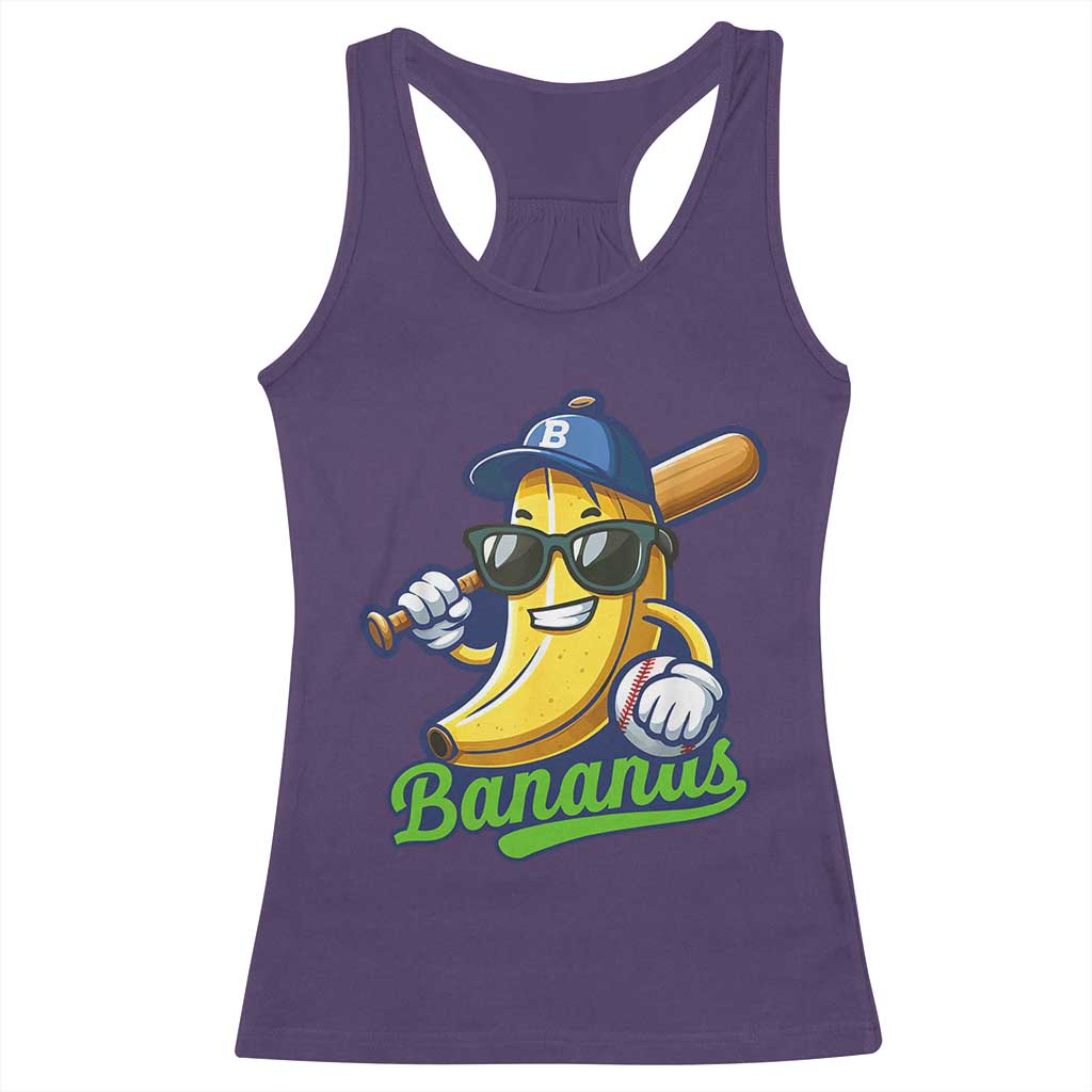 Cute Banana Graphics Racerback Tank Top Funny Sports Baseball Lover
