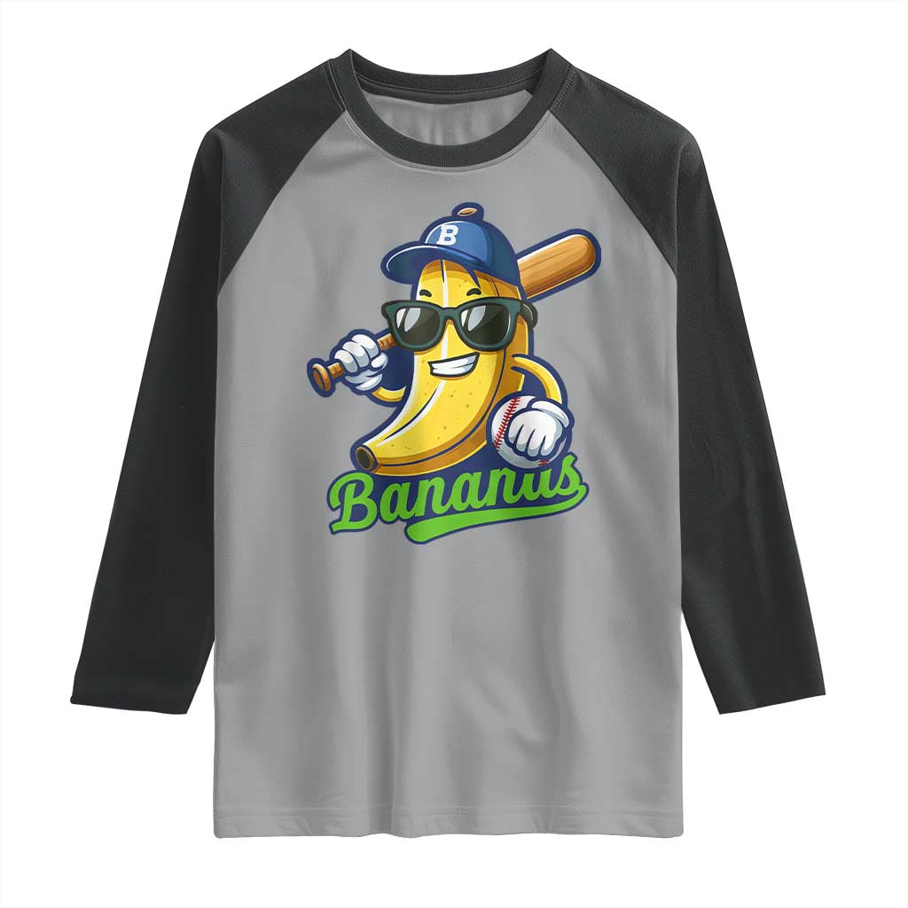 Cute Banana Graphics Raglan Shirt Funny Sports Baseball Lover