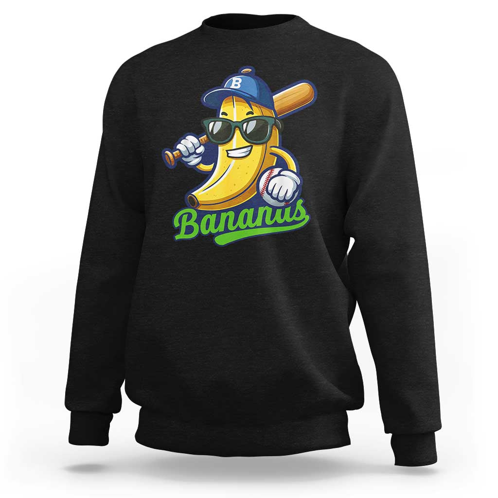 Cute Banana Graphics Sweatshirt Funny Sports Baseball Lover