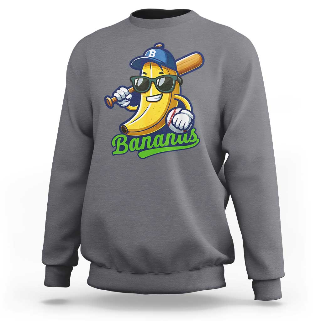 Cute Banana Graphics Sweatshirt Funny Sports Baseball Lover