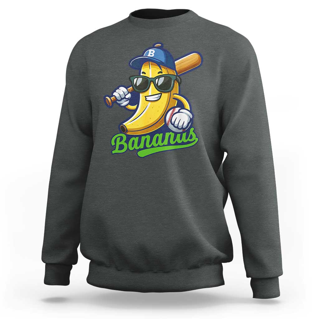Cute Banana Graphics Sweatshirt Funny Sports Baseball Lover