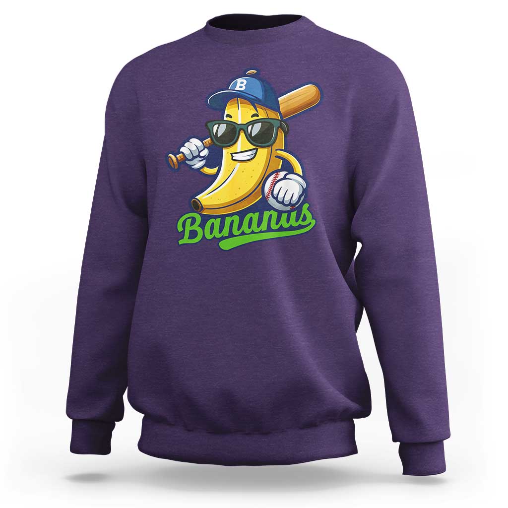 Cute Banana Graphics Sweatshirt Funny Sports Baseball Lover
