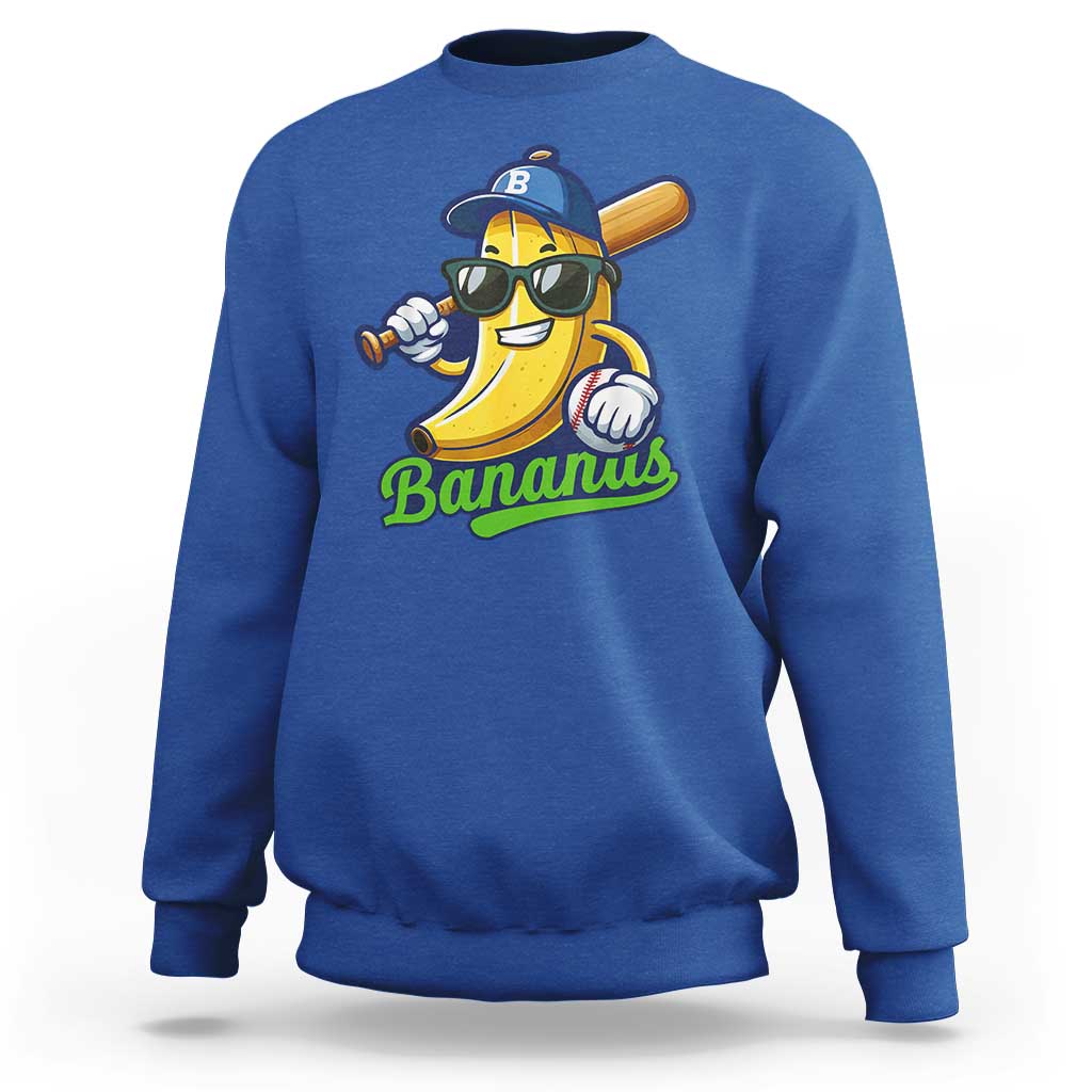 Cute Banana Graphics Sweatshirt Funny Sports Baseball Lover
