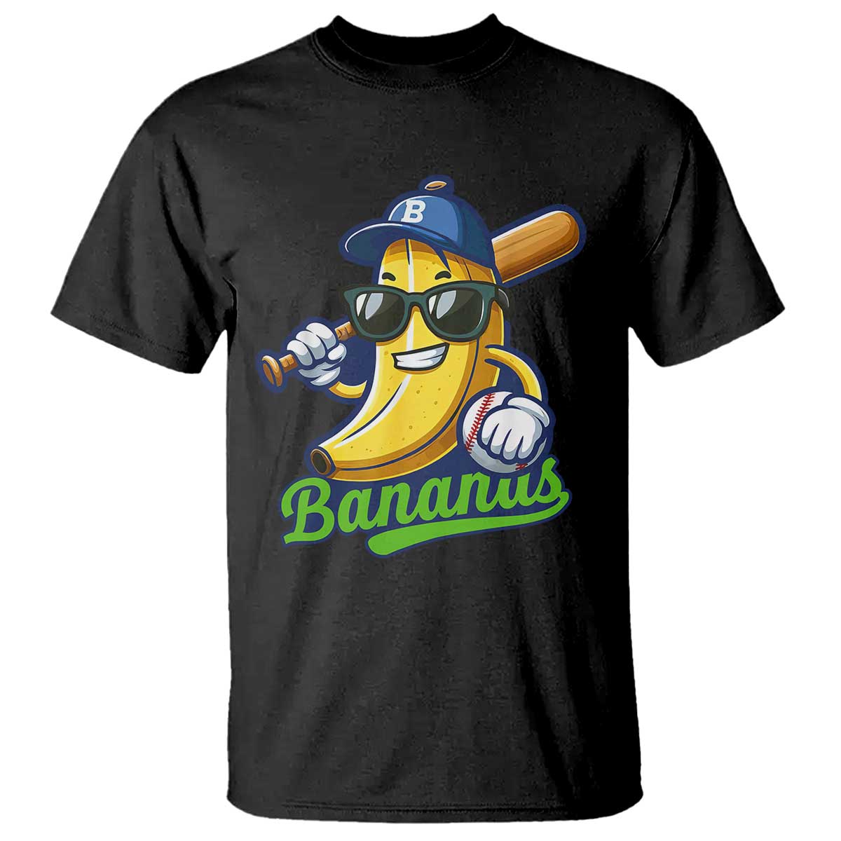 Cute Banana Graphics T Shirt Funny Sports Baseball Lover