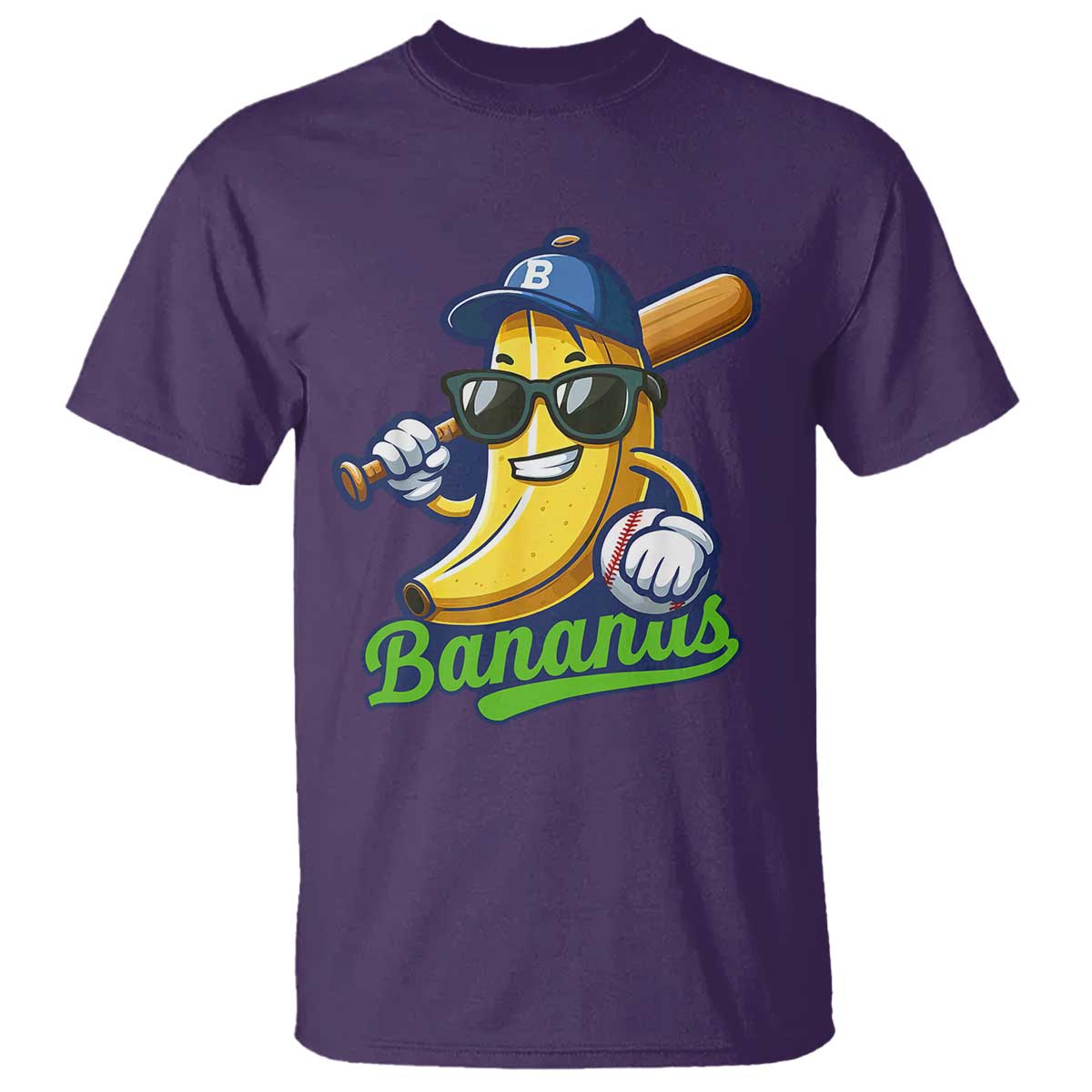 Cute Banana Graphics T Shirt Funny Sports Baseball Lover