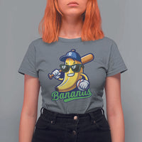 Cute Banana Graphics T Shirt For Women Funny Sports Baseball Lover