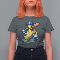 Cute Banana Graphics T Shirt For Women Funny Sports Baseball Lover