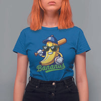 Cute Banana Graphics T Shirt For Women Funny Sports Baseball Lover