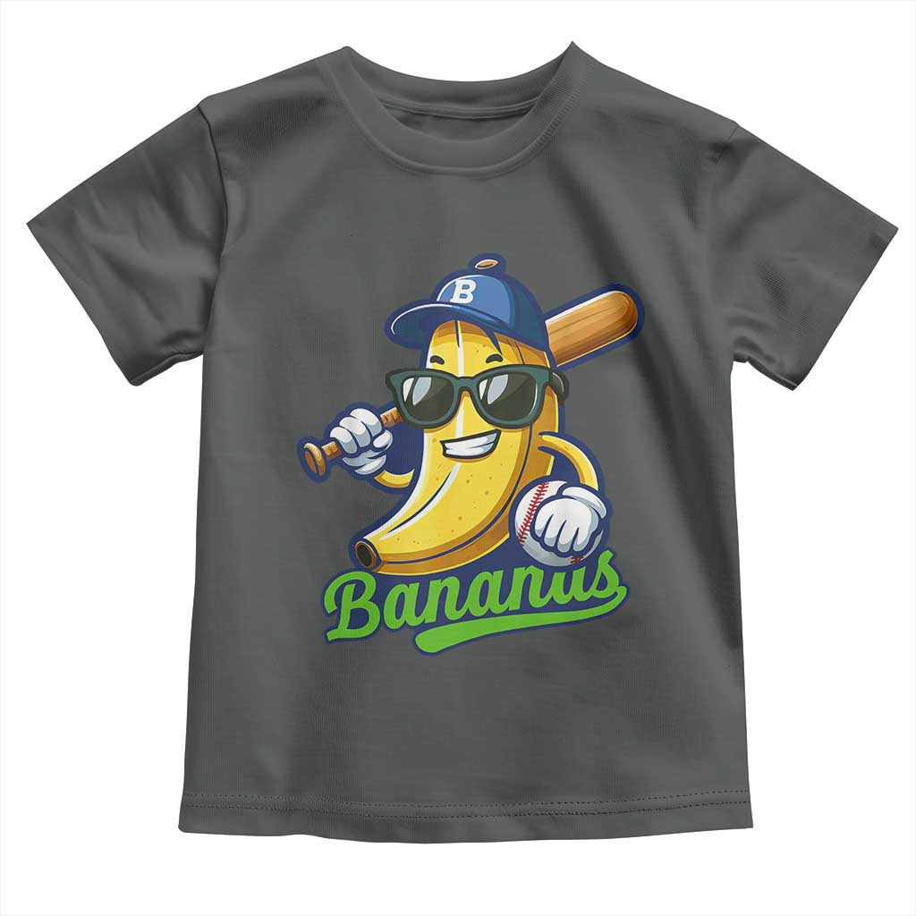 Cute Banana Graphics Toddler T Shirt Funny Sports Baseball Lover