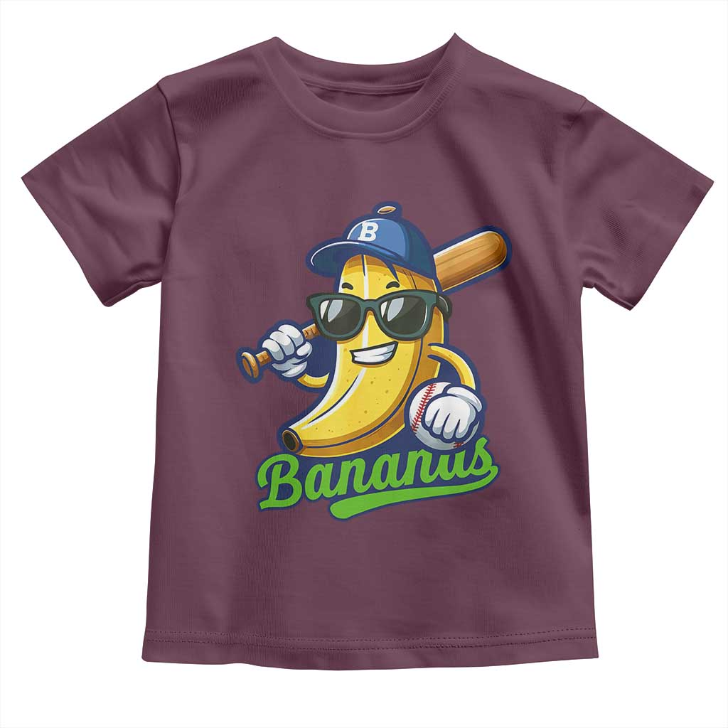 Cute Banana Graphics Toddler T Shirt Funny Sports Baseball Lover