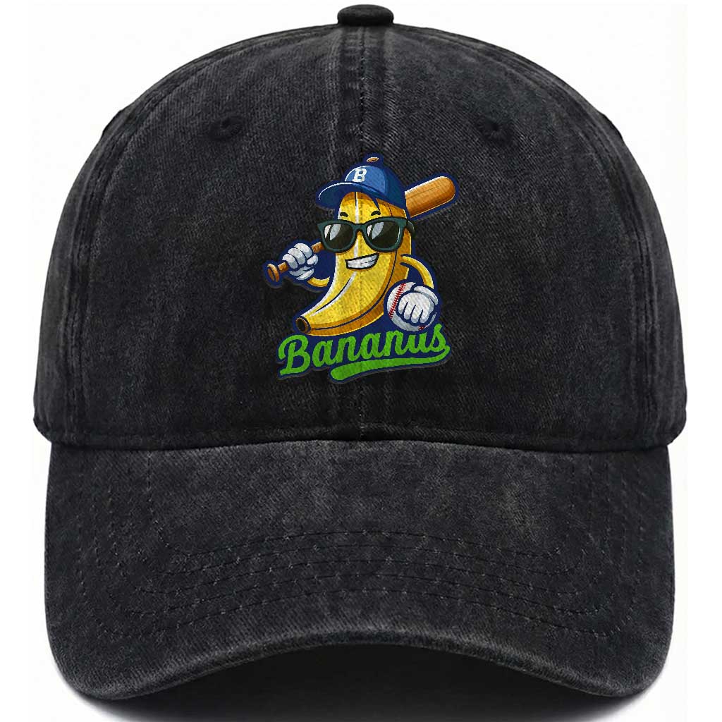 Cute Banana Graphics Washed Cotton Baseball Cap Funny Sports Baseball Lover