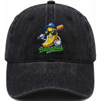 Cute Banana Graphics Washed Cotton Baseball Cap Funny Sports Baseball Lover
