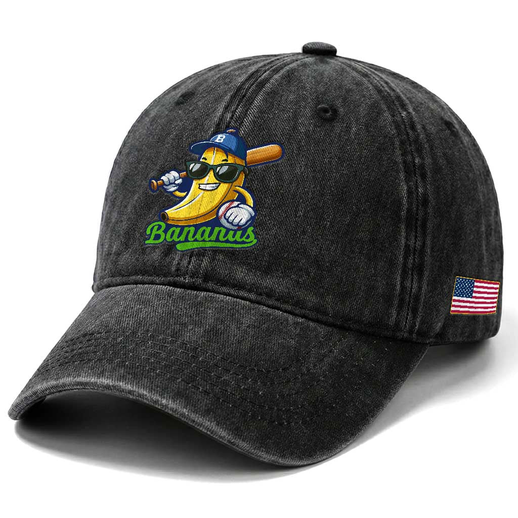 Cute Banana Graphics Washed Cotton Baseball Cap Funny Sports Baseball Lover