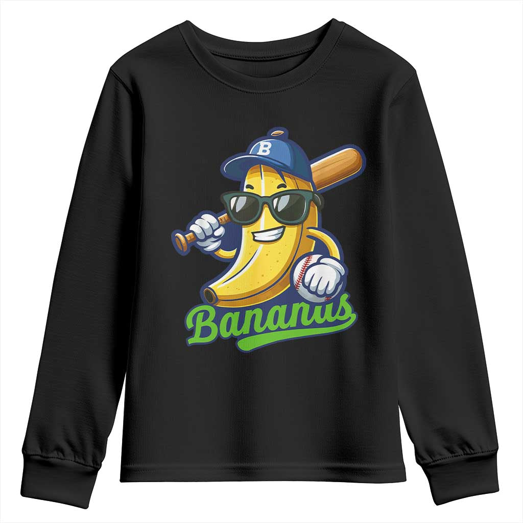 Cute Banana Graphics Youth Sweatshirt Funny Sports Baseball Lover