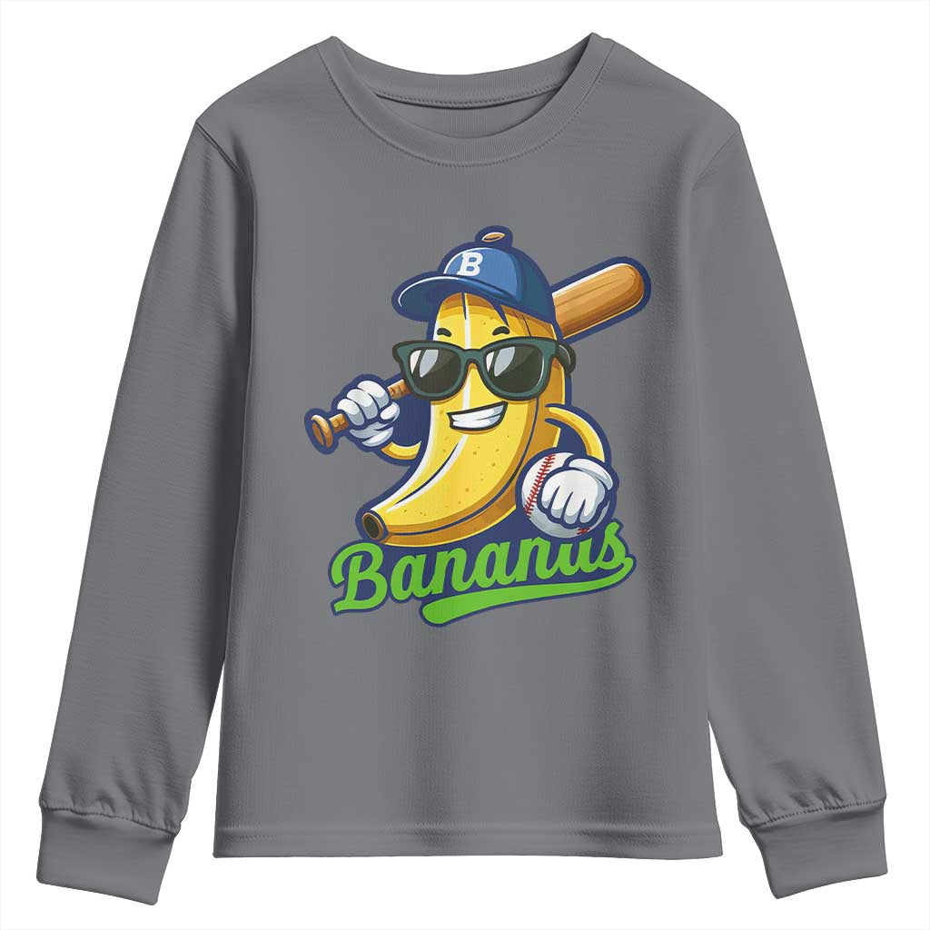 Cute Banana Graphics Youth Sweatshirt Funny Sports Baseball Lover