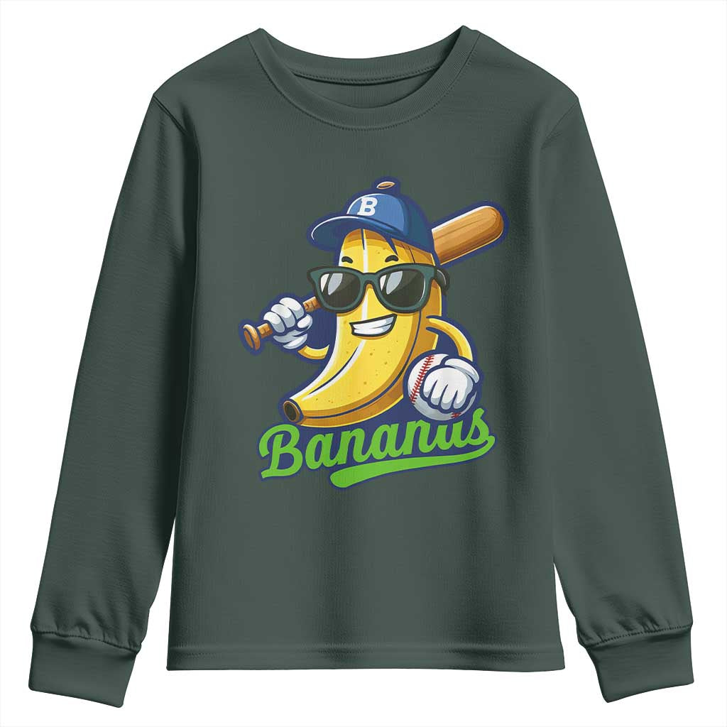 Cute Banana Graphics Youth Sweatshirt Funny Sports Baseball Lover