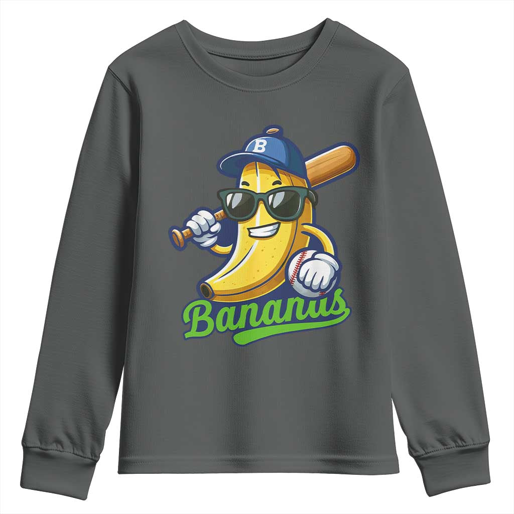 Cute Banana Graphics Youth Sweatshirt Funny Sports Baseball Lover