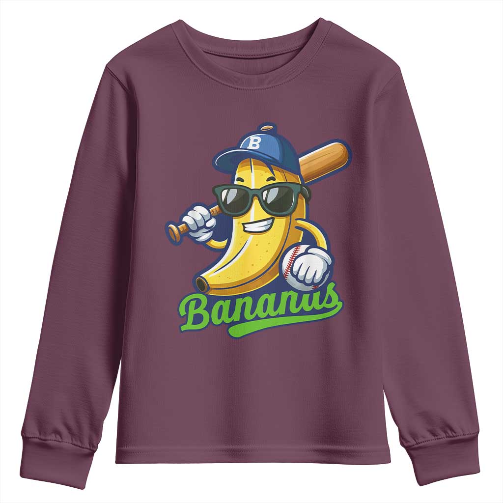 Cute Banana Graphics Youth Sweatshirt Funny Sports Baseball Lover
