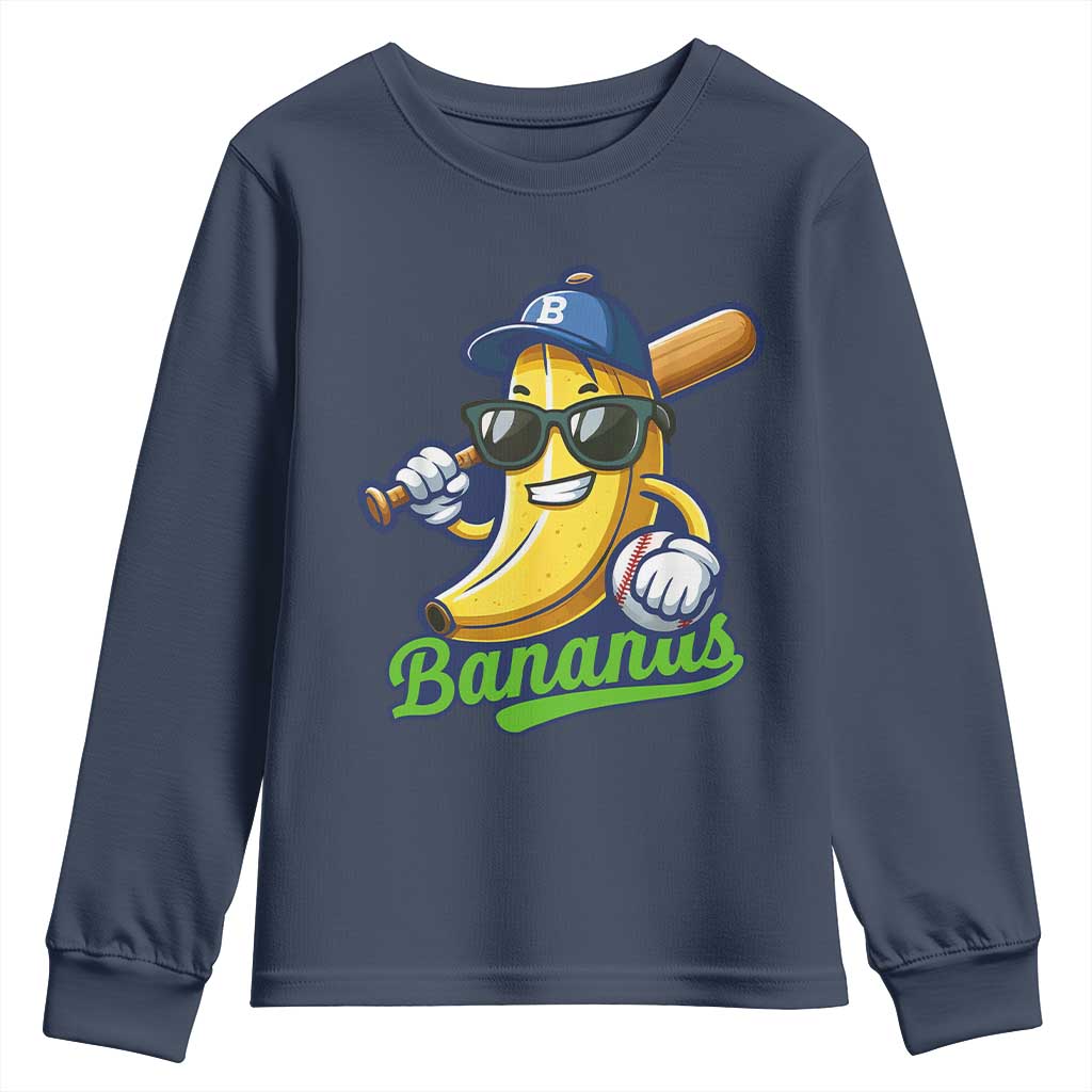 Cute Banana Graphics Youth Sweatshirt Funny Sports Baseball Lover