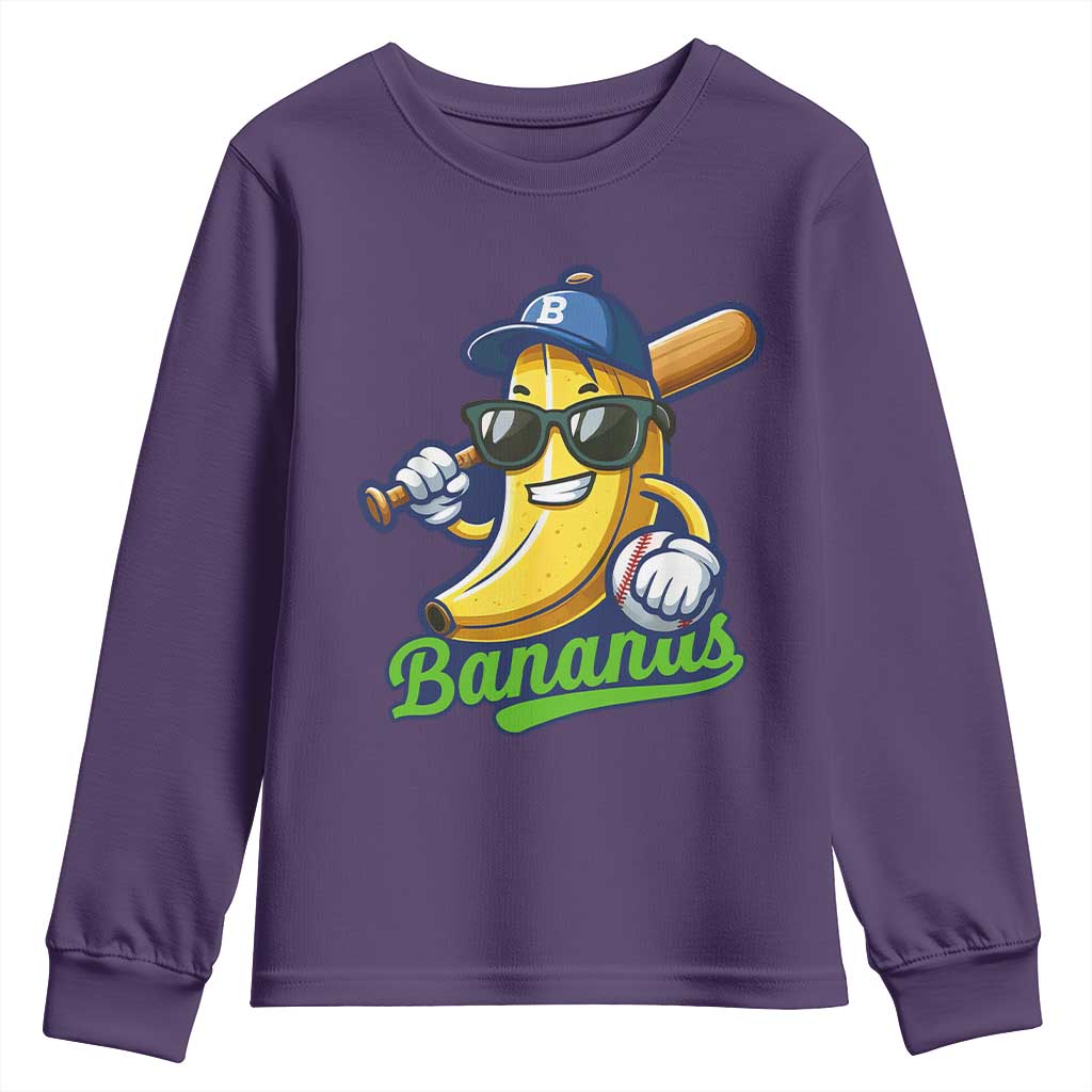 Cute Banana Graphics Youth Sweatshirt Funny Sports Baseball Lover